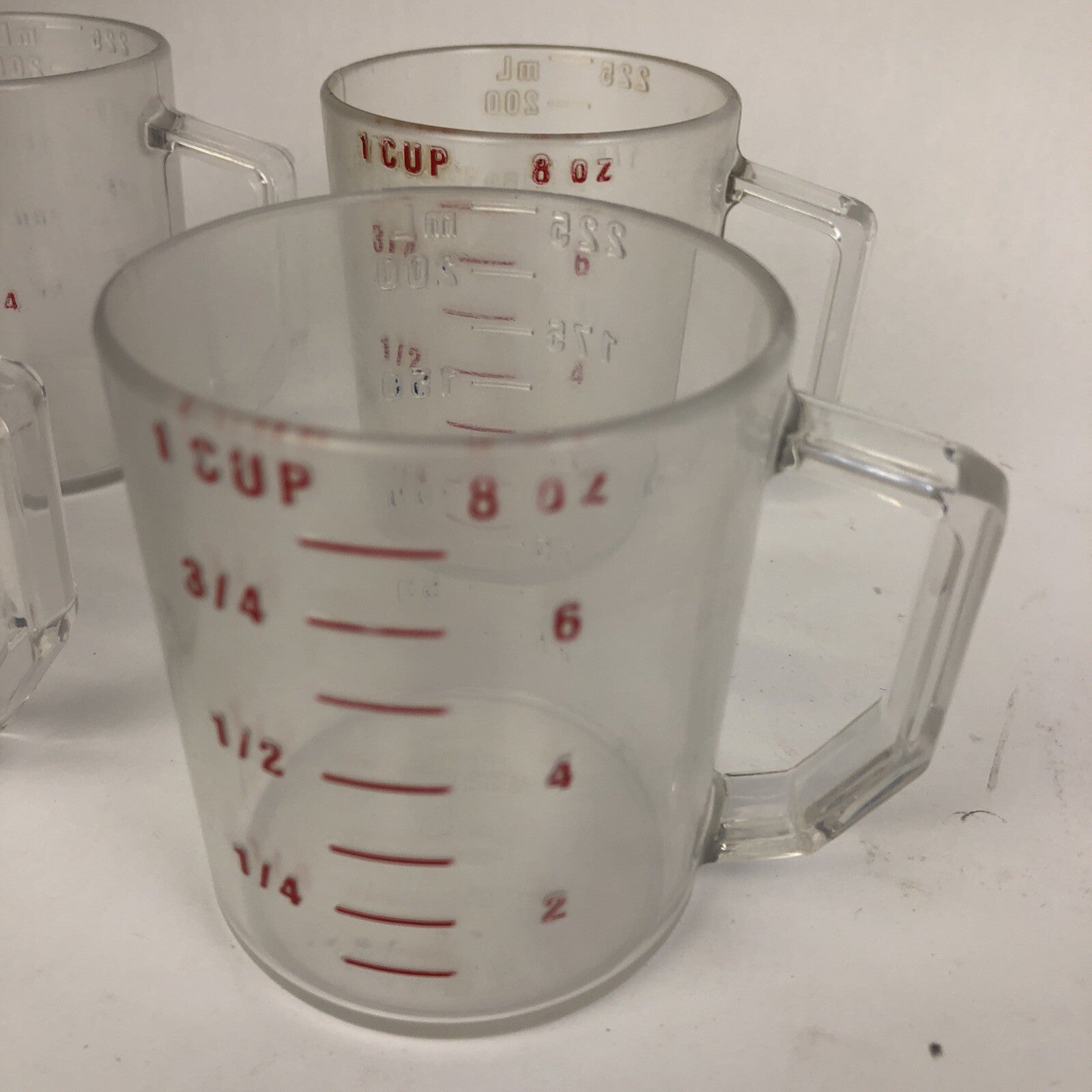 4 x Cambro 25MCCW135 Camwear Clear 1 Cup Measuring Cup - Made in the USA