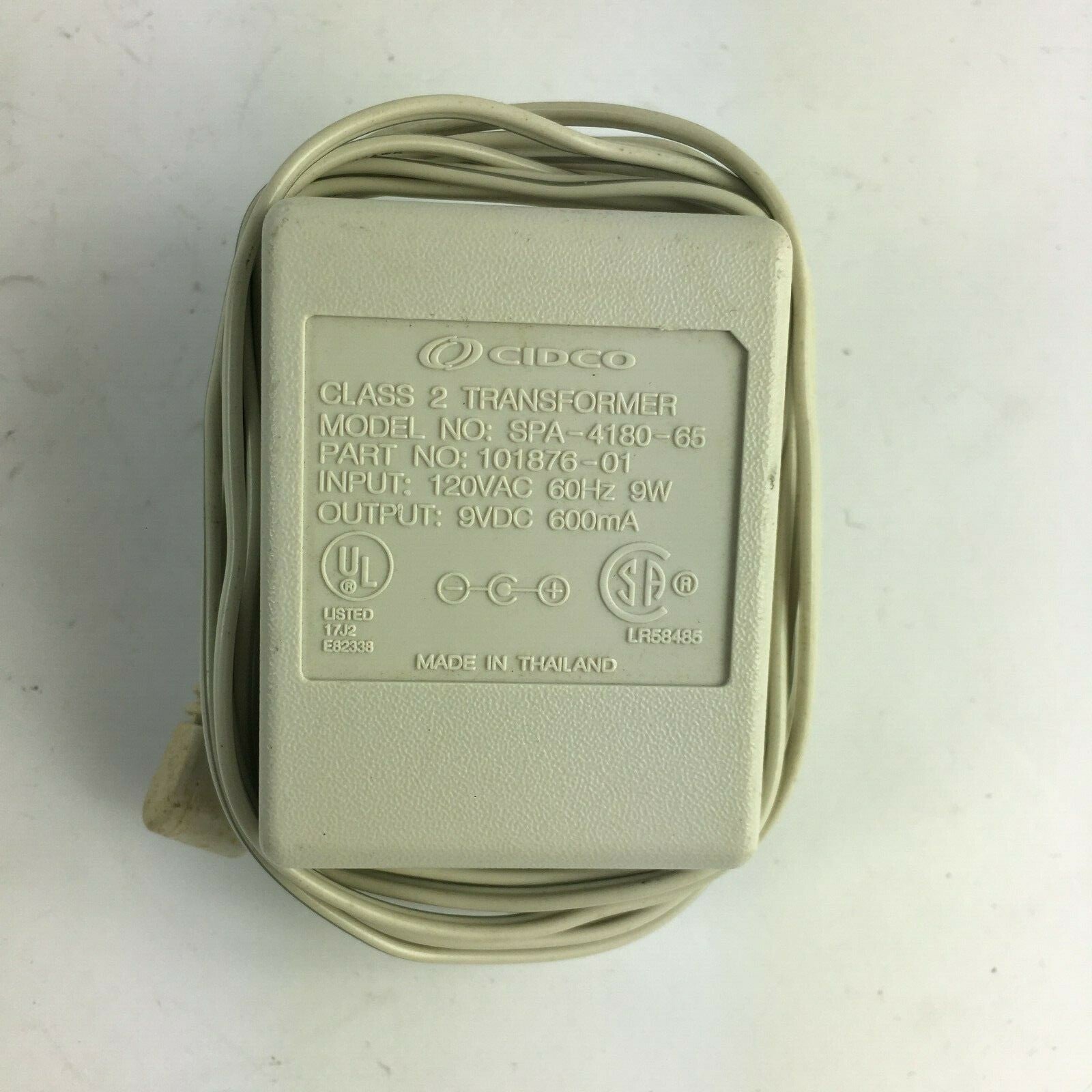 Genuine CIDCO SPA-4180-66 Class 2 Output 32V 1560mA Power Supply Adapter A15