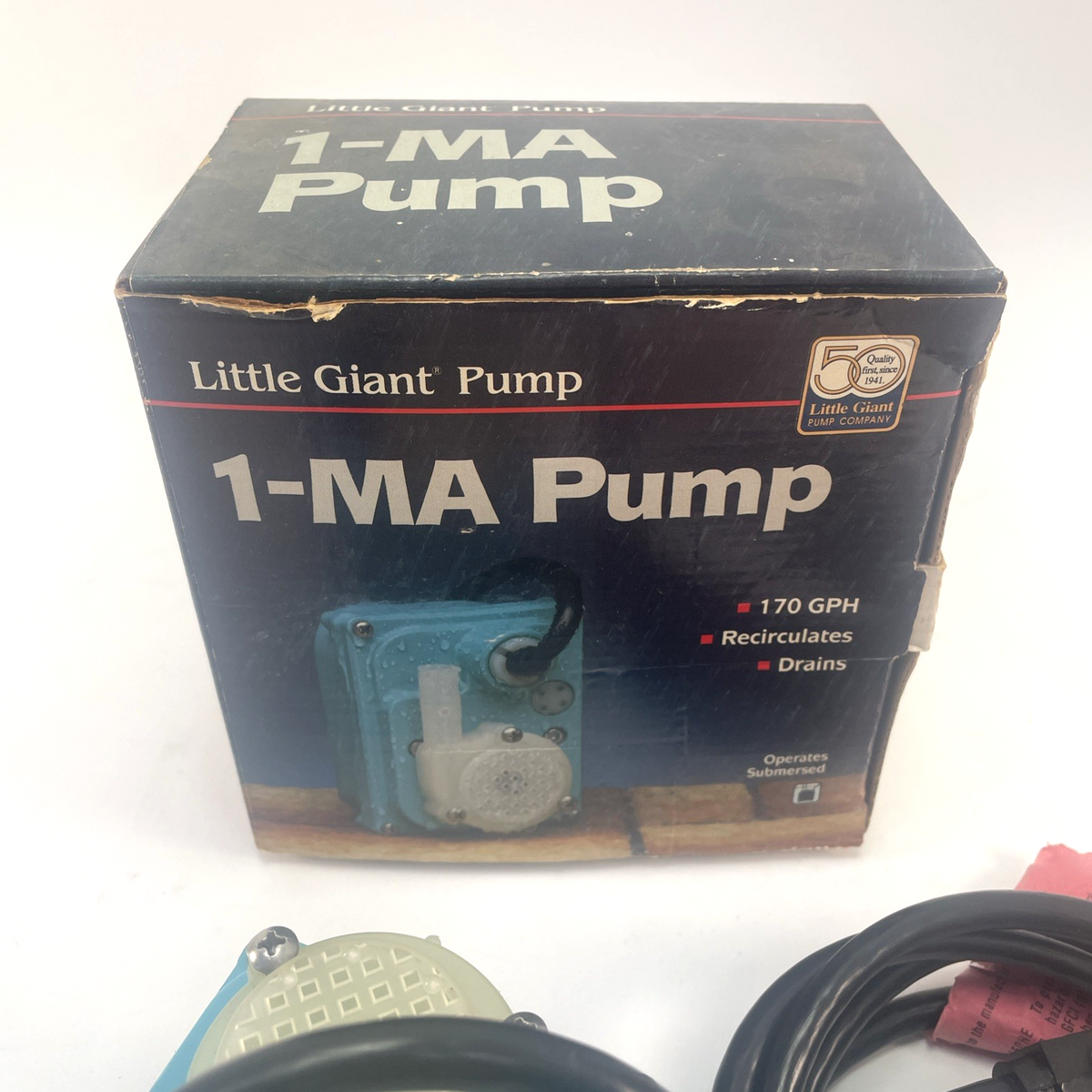 Little Giant Pump 521204 Recirculating Stationary Fountain Pump 1-MA 170GPH  VGC
