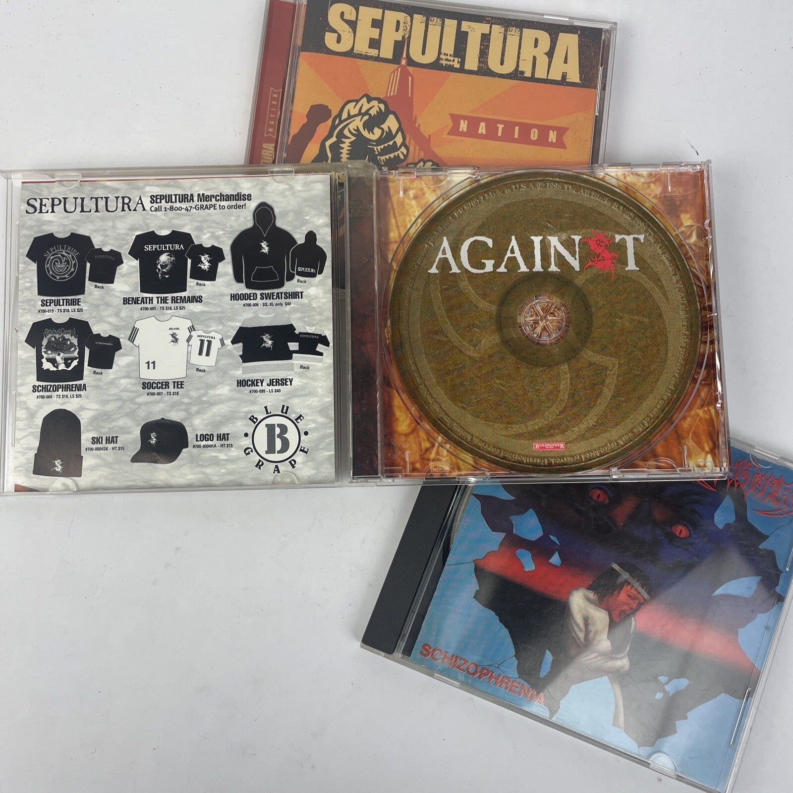 SEPULTURA CD LOT of 3 - NATION , SCHIZOPHRENIA , AGAINST - VGC - GUARANTEED