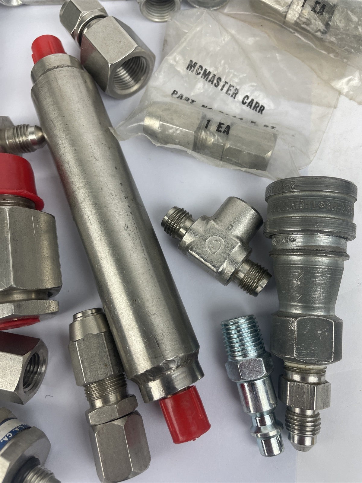 Lot of Large Hydraulic Pipe Fittings, Various Sizes, Cajon Gyrolok Swagelok +