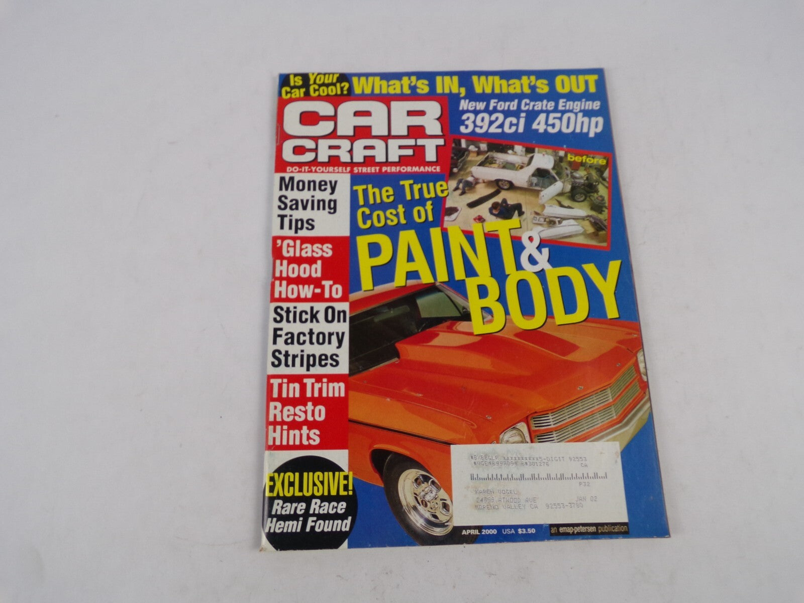 April 2000 Car Craft New Ford Crate Engine The True cost Of Paint & Body