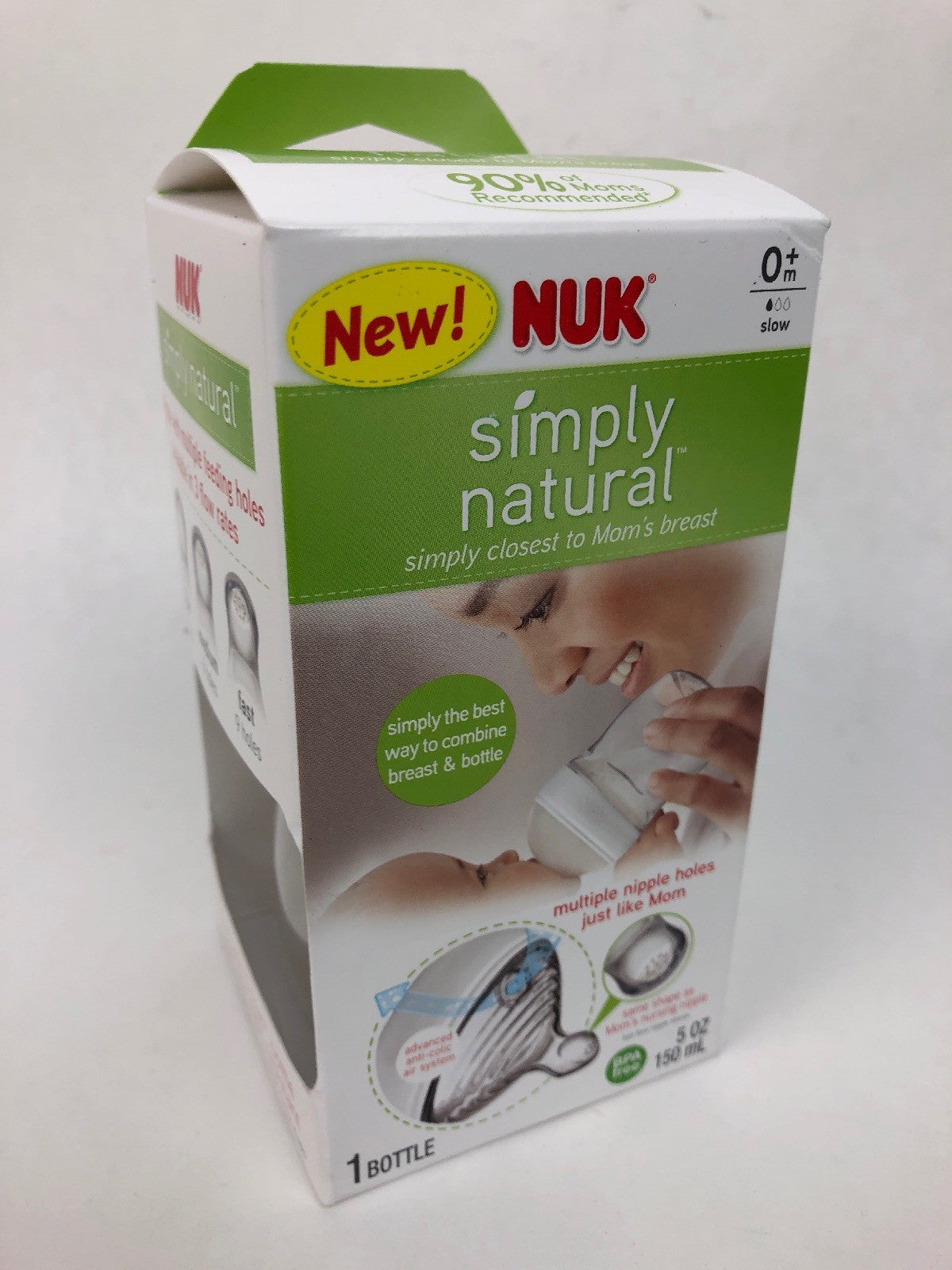 New NUK Simply Natural Bottle, 5 Ounce 150ml BPA FREE  Maintain Strong Baby Bond