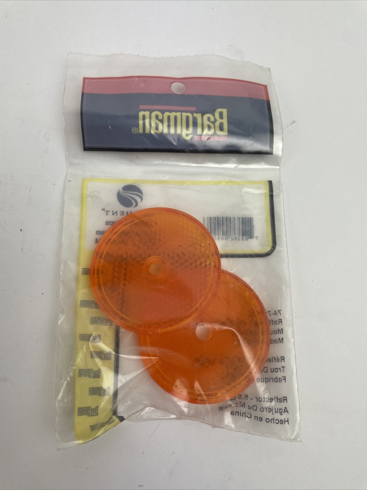 Bargman 74-71-175 Class A 2-3/16" Round Amber Reflector w Center Mounting Hole