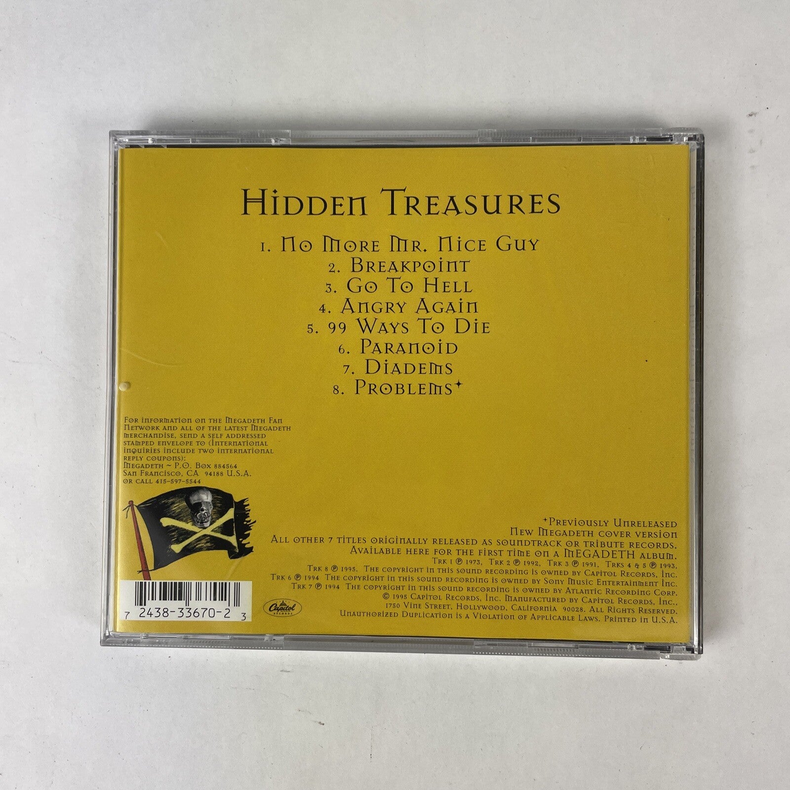Megadeth - Hidden Treasures (CD, 1995)   #23 