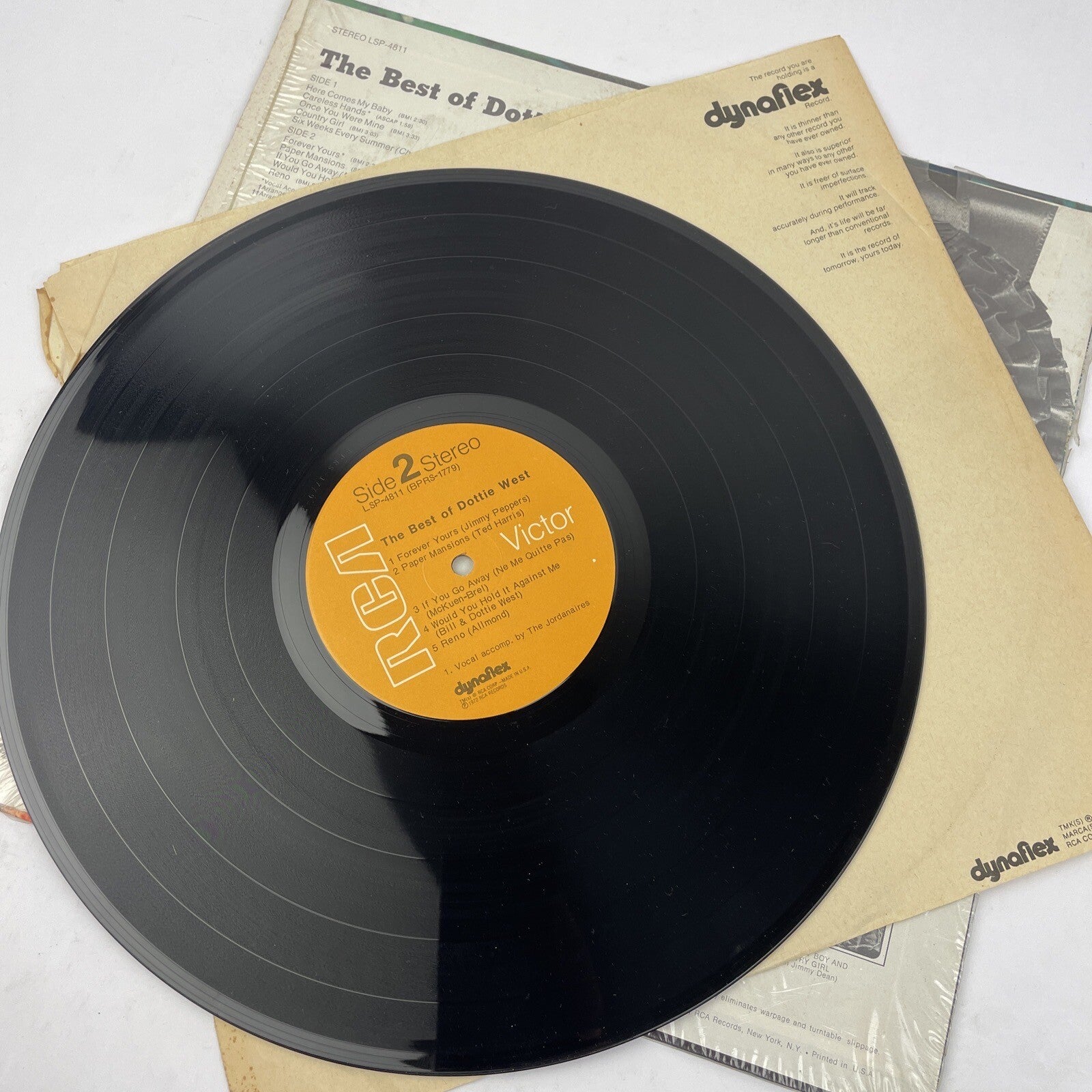 The Best Of Dottie West 1972 UK  Vinyl LP Here Comes My Baby Paper Mansions