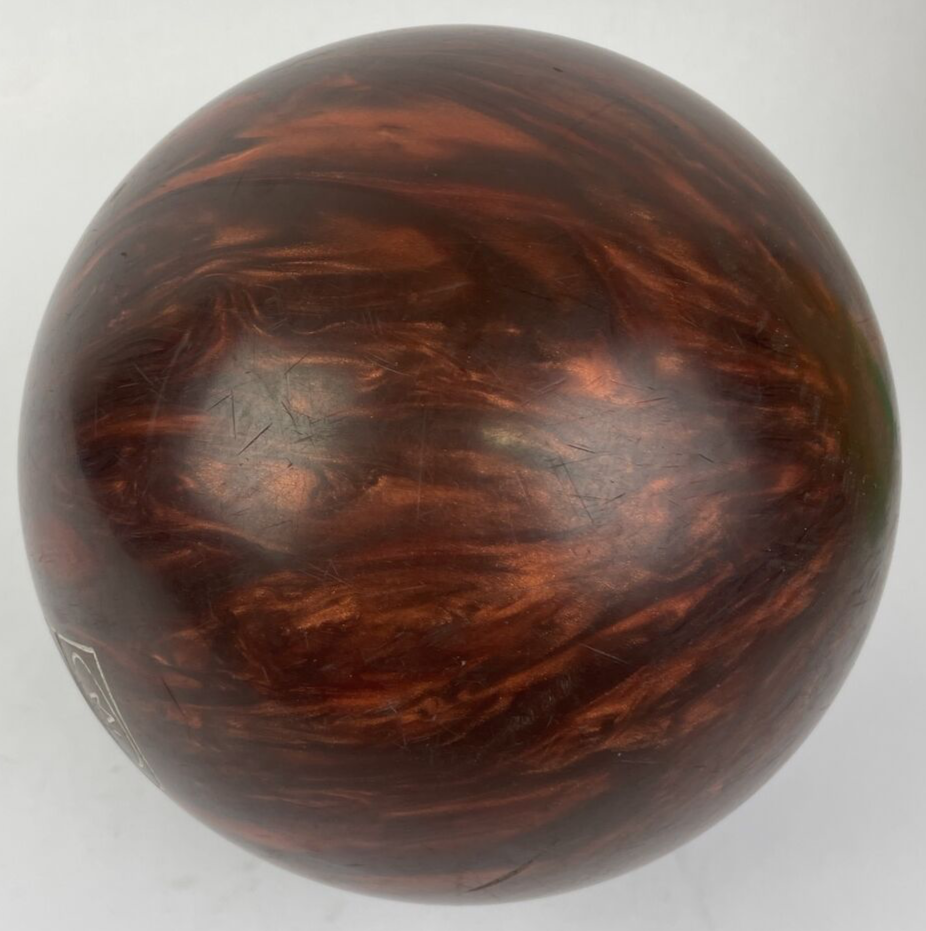 Brunswick " the Pearl " FNZ212 - Bowling Ball - 14.10 lbs. Brown Orange- Drilled