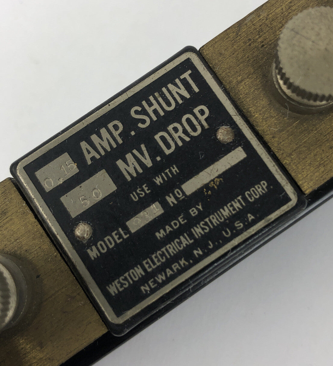 Weston Electrical Instrument Corporation 0.15 Amp. Shunt 50 MV. Drop Model 931 