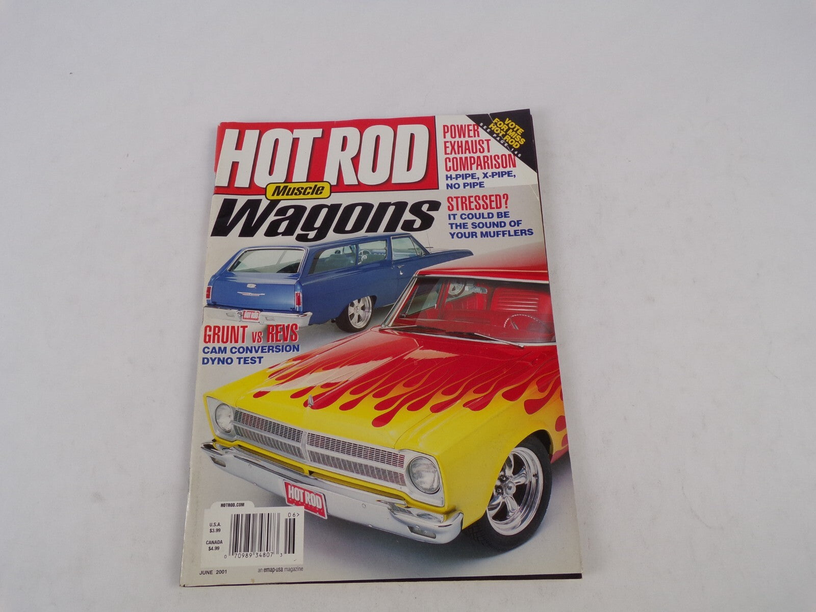 June 2001 Hot Rod Magazine Wagons Grunt vs Revs Cam Conversion Dyno Test