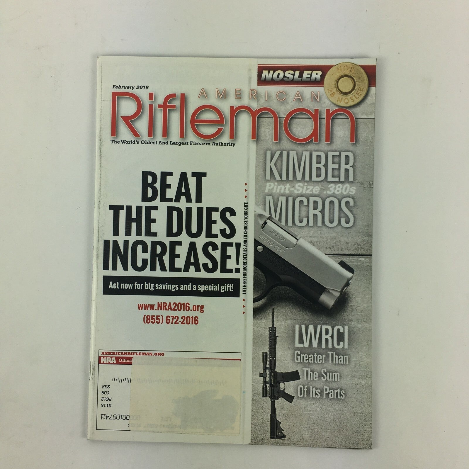 February 2016 American Rifleman Beat The Dues Increase! Kimber .380s Micros 
