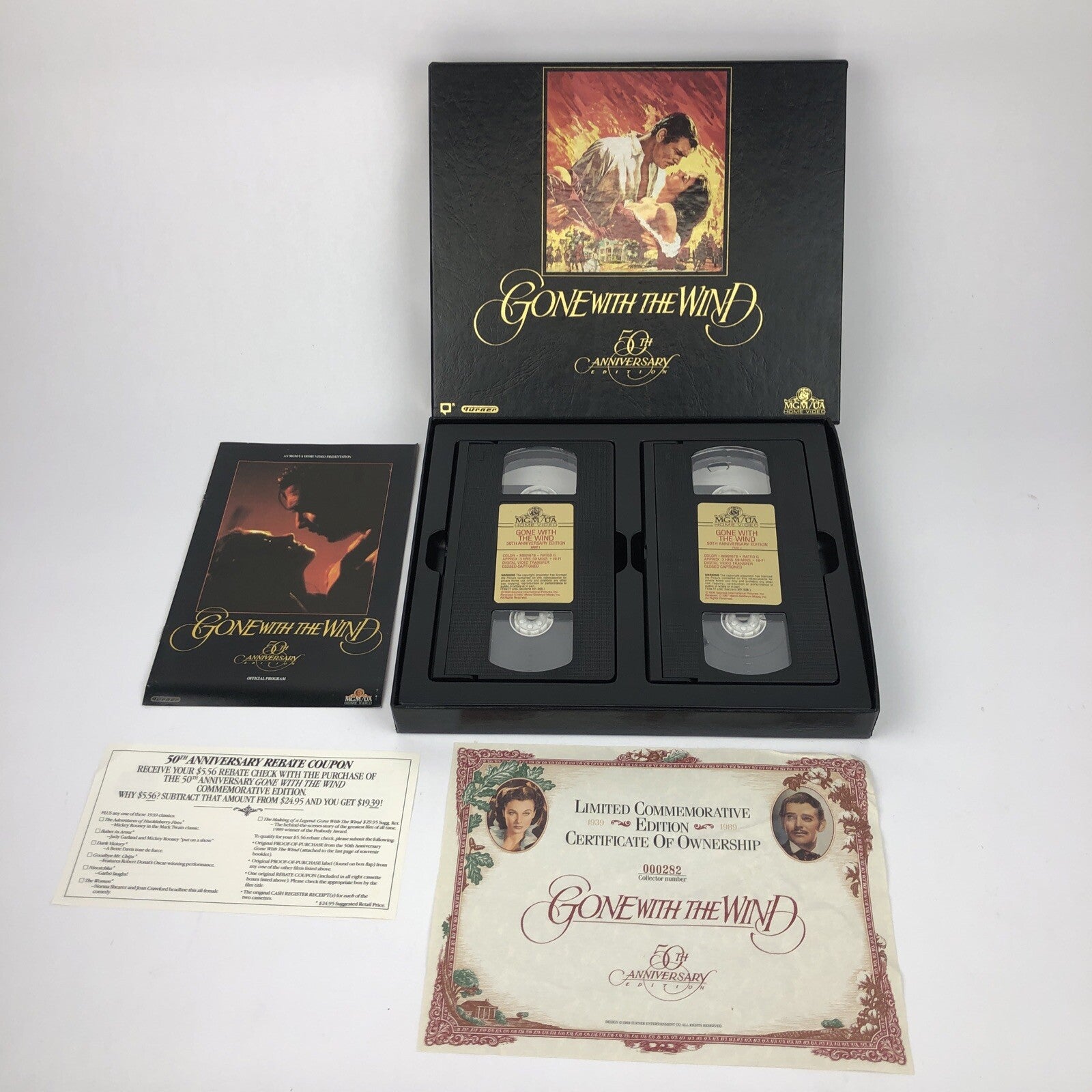  Gone With the Wind Vintage Collectibles (VHS, 2-Tape Set) 50th Anniversary Edit