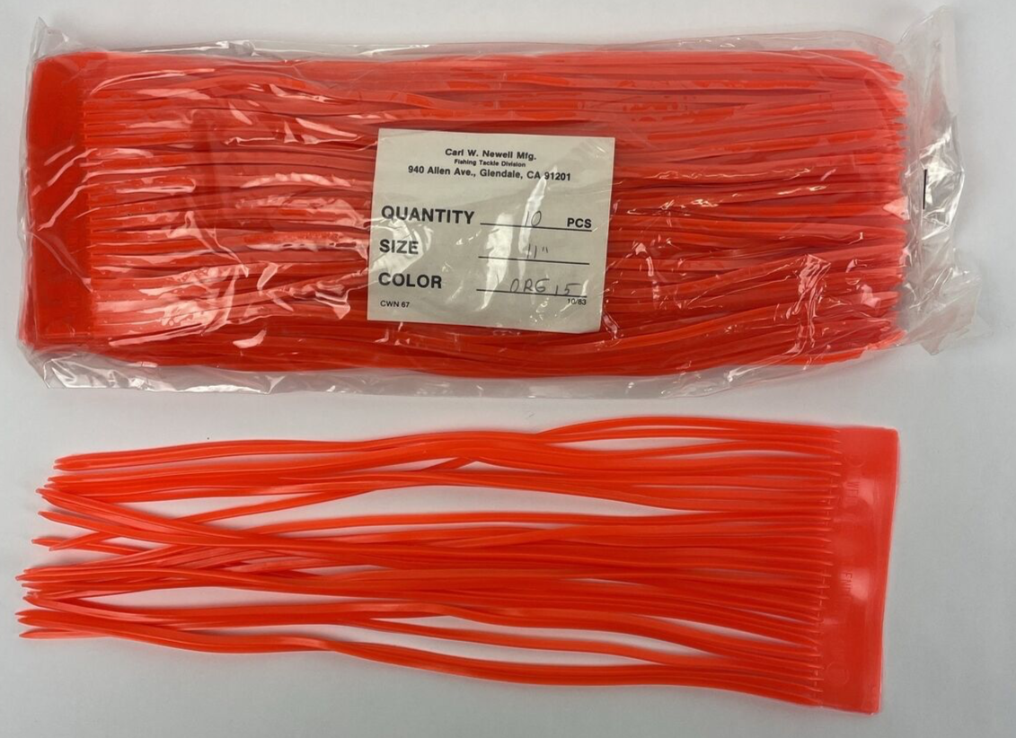 Newell MFG. Fishing Skirts 10 Pack Offshore Trolling Lure Tuna Marlin Wahoo Orng