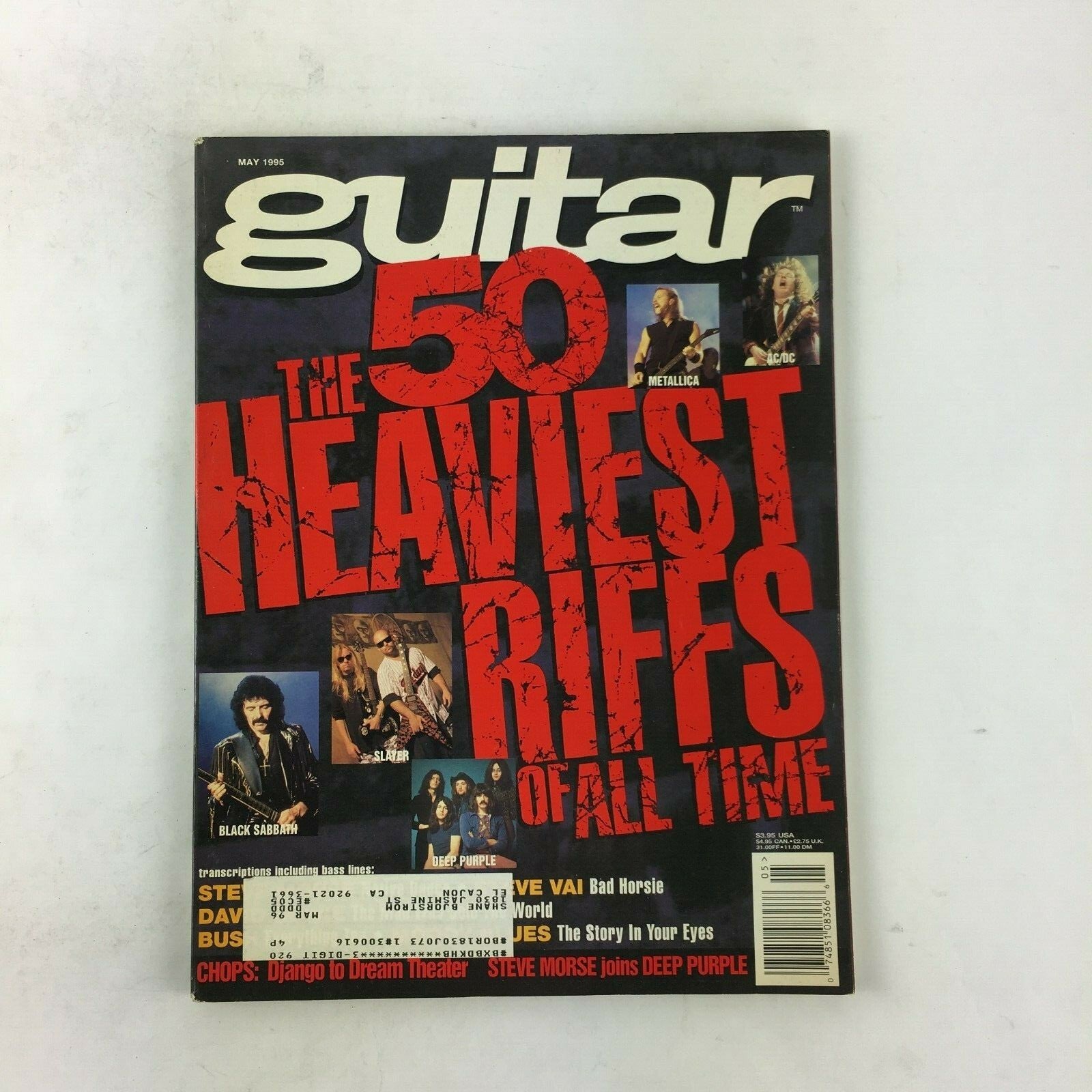 May 1995 Guitar Magazine The 50 Heaviest Riffs of All Time Steve Morse