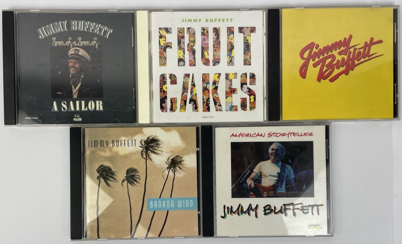 Jimmy Buffett CD Lot of 5: A SAILOR FRUIT CAKES Banana Wind American Storyteller