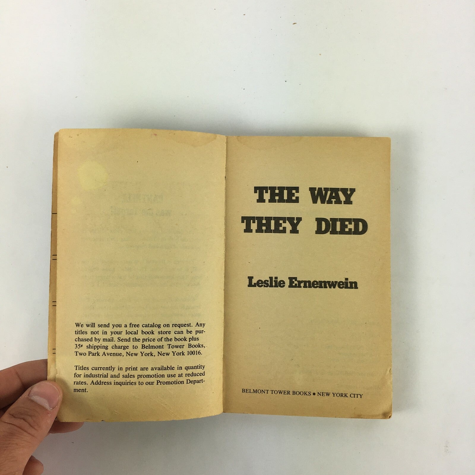The Way They Died Leslie Ernenwein