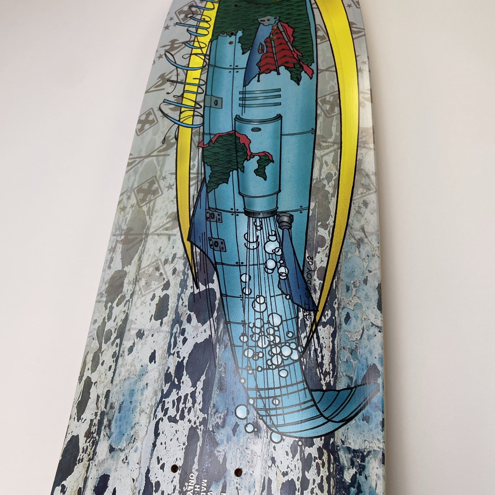 H-STREET SKATEBOARDS ART GODOY KILLER HYBRID BARRACUDA SKATEBOARD DECK USA MADE