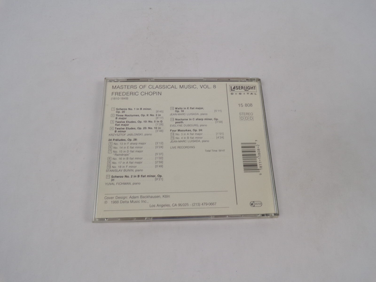 Masters Of Classical Music Chopin Scherzos Nos. 1 & 22 Mazurkas Nocturnes CD#71