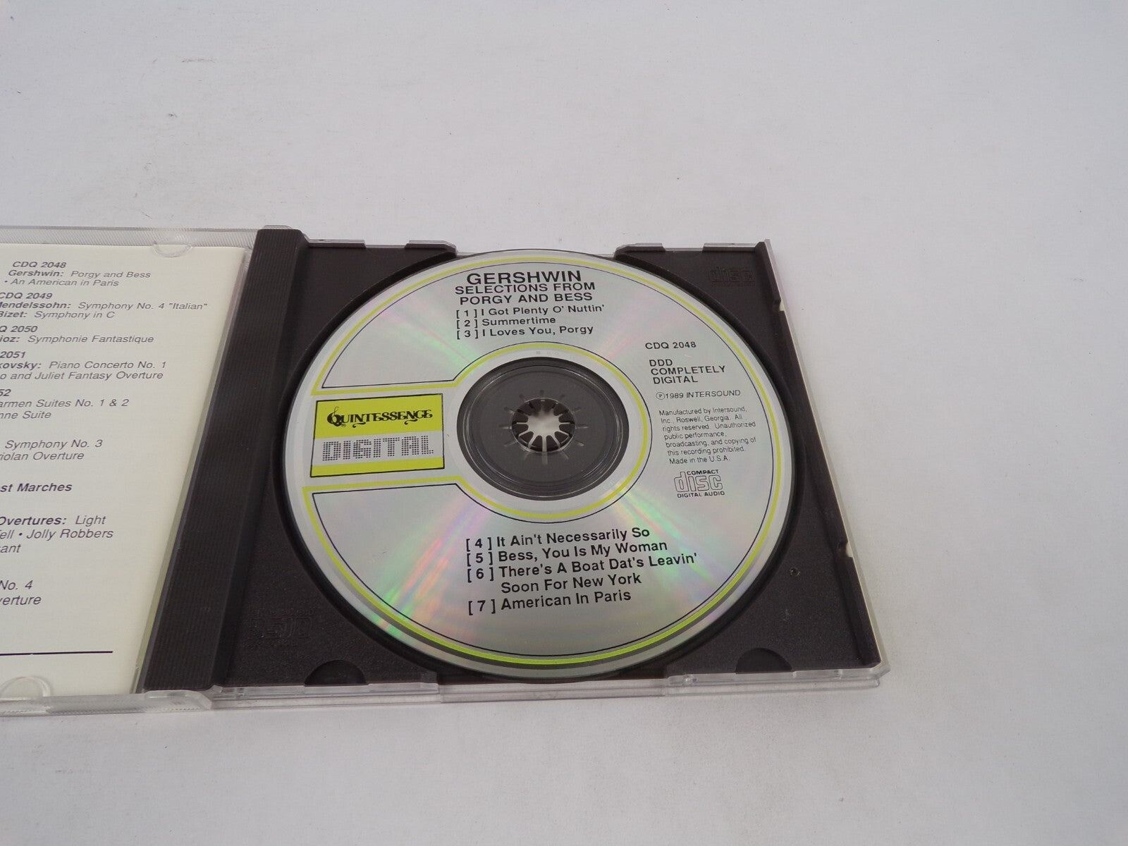 Gershwin Porgy And Bess Anamerican In Paris I Got Plenty O'Nuttin' SummertiCD#71