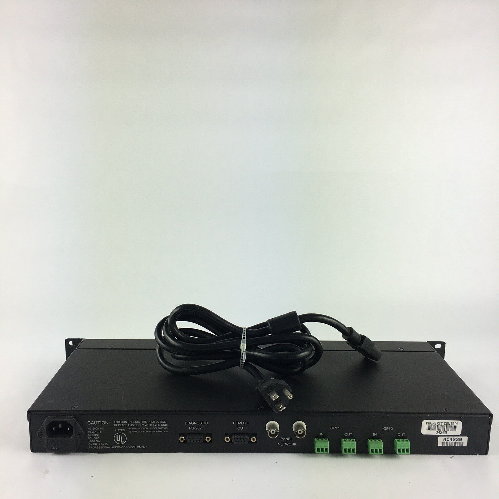 NVision NV9055 Control Panel w/4 Green Audio Connectors