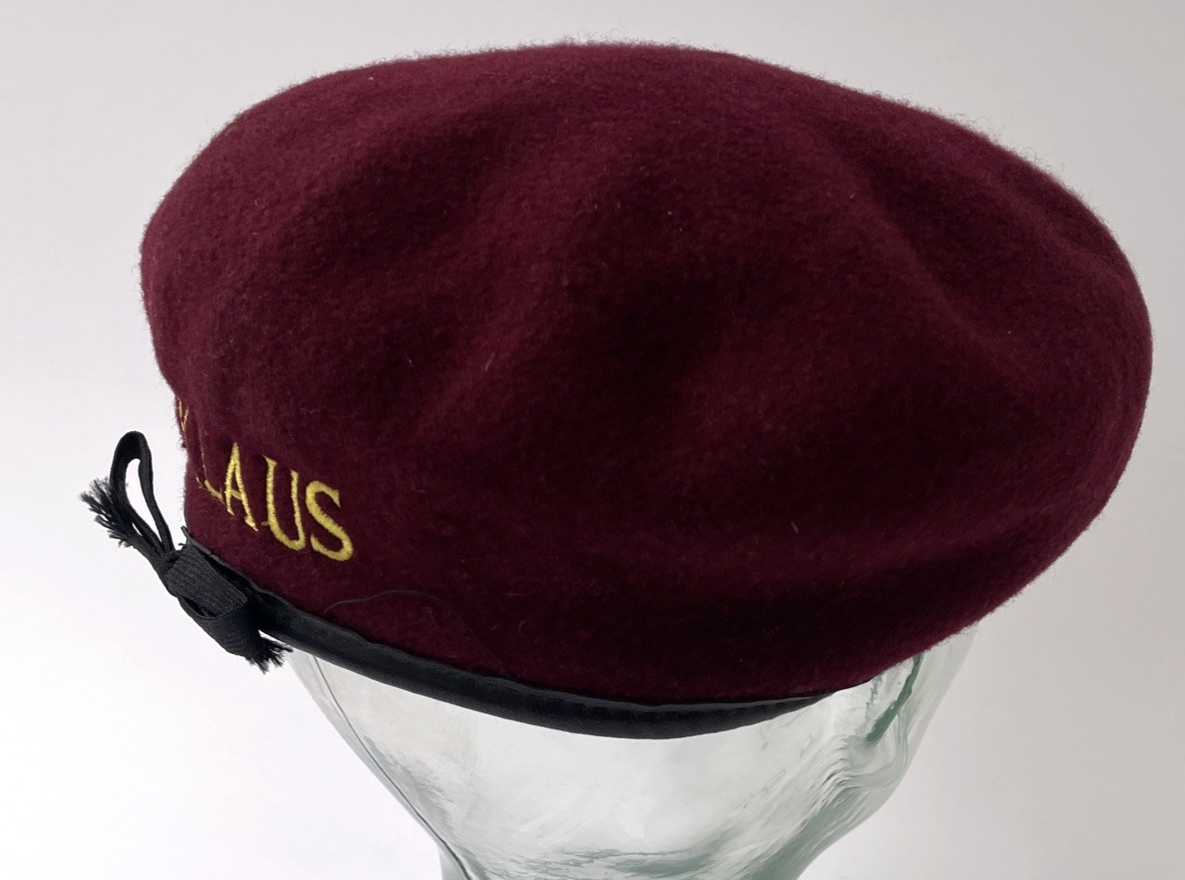 PGA Bancroft Military Beret Maroon Wool Sz 7 5/8 "  Nicklaus " Golf Memorabilia