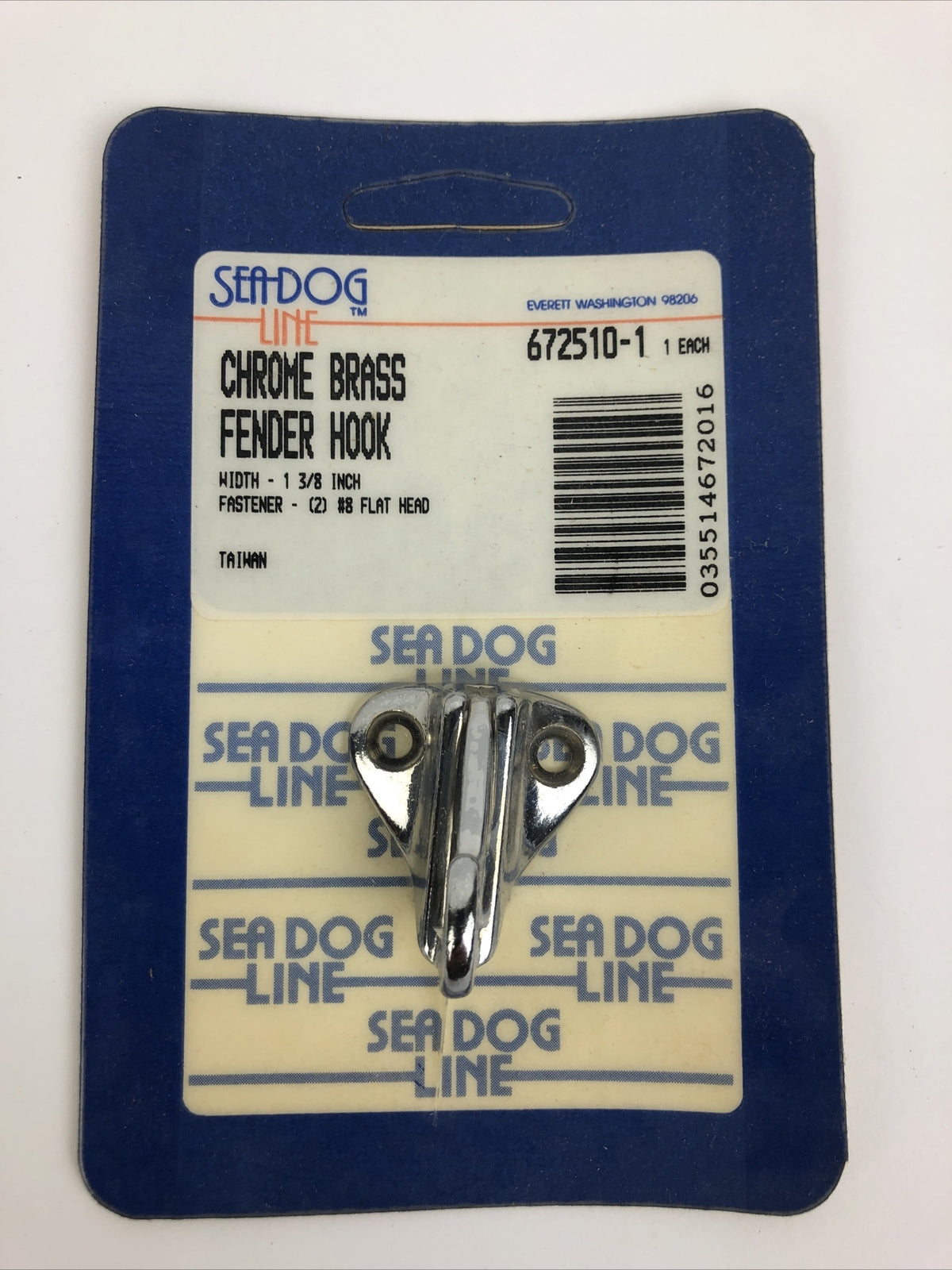 NOS 672510 Sea-Dog SeaDog Line Chrome Brass 1 3/8" Fender Hook 672510-1  - LOOK