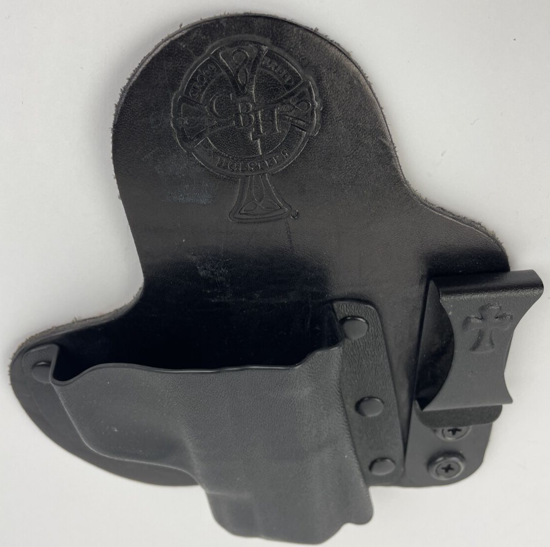 CrossBreed modular holster with clip compatible with Belly Band Pac Mat and Mini Pac Mat systems