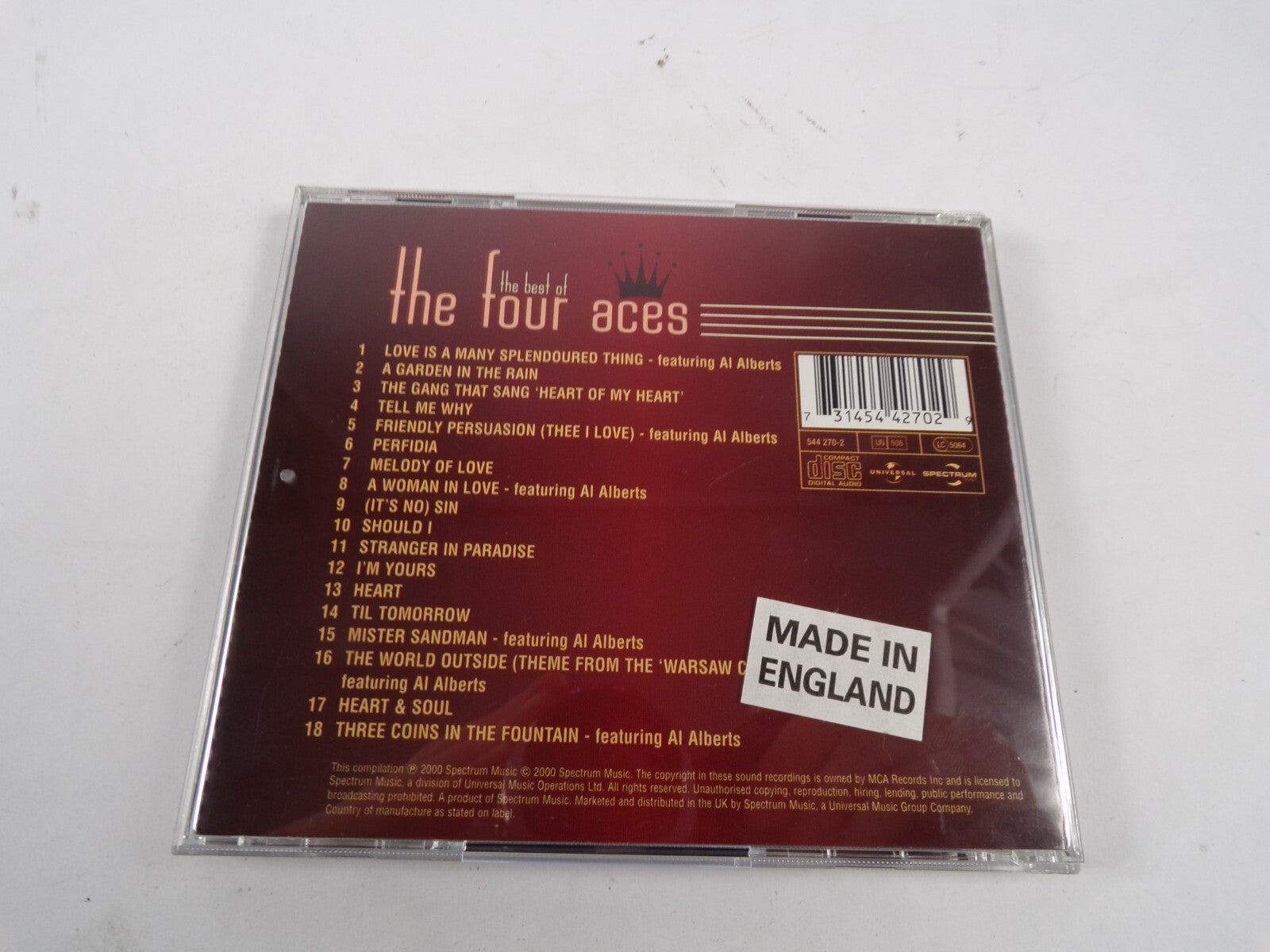 The Best Of The Four Aces 18 Original Recordings Including Mr Sandman CD#51
