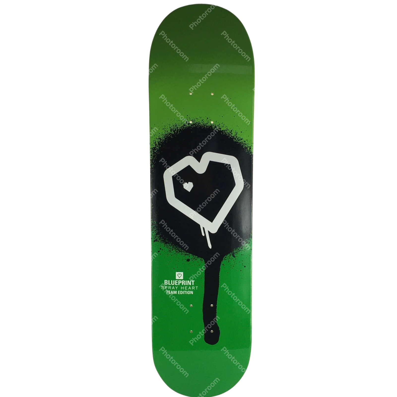 BLUEPRINT skateboards deck 8" RARE quality Spray Heart Green