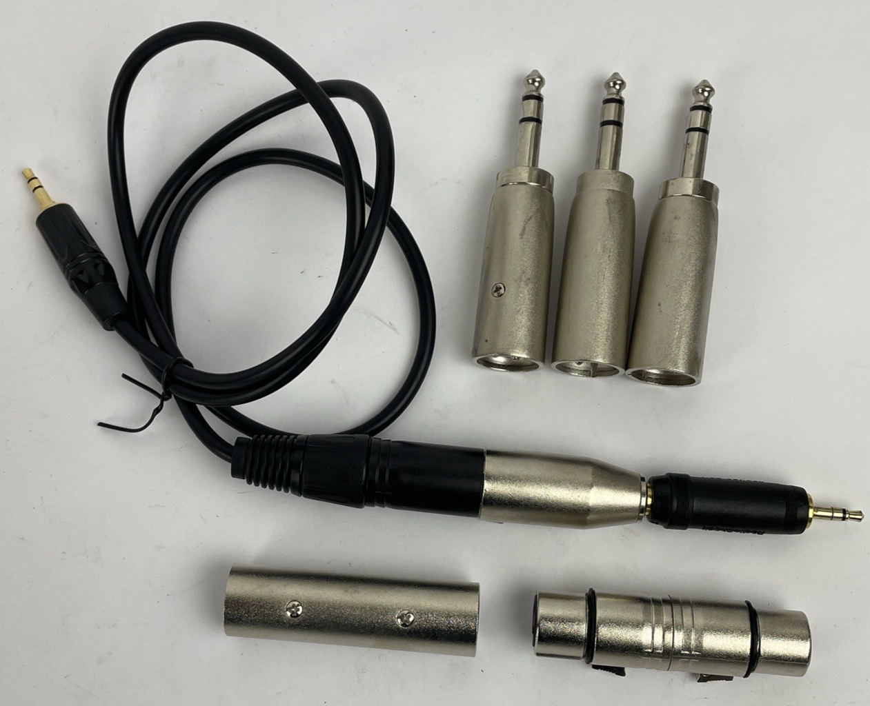 Locking 3-Pin Male XLR to Male 1/4" 6.35mm Mono Jack Connector Audio Adapter Lot