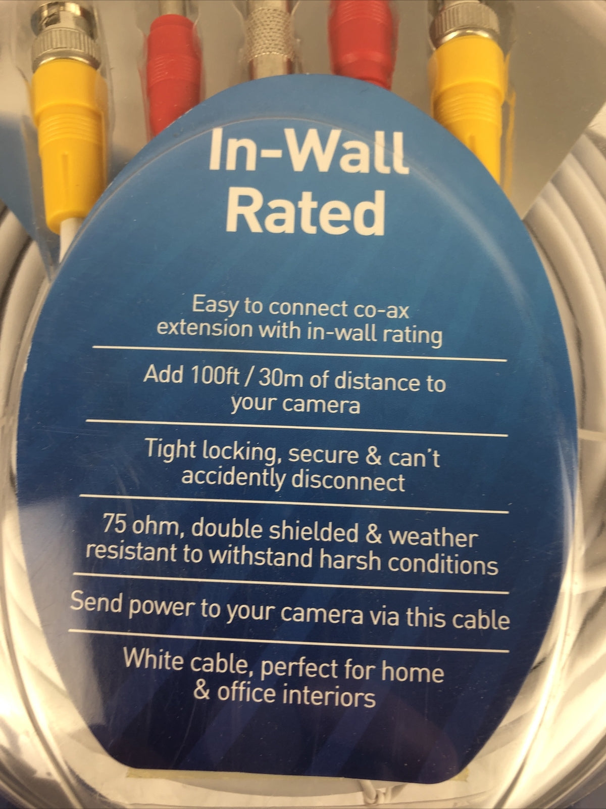 New SWANN PRO-SERIES In Wall Fire Rated 100ft/30m BNC Cable Unopened Sealed