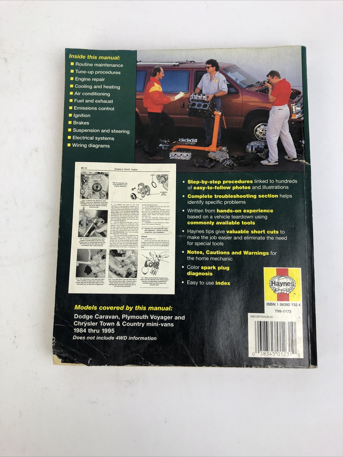 Haynes 30010 Repair Manual Dodge Caravan Plymouth Voyager Chrysler Town/Country