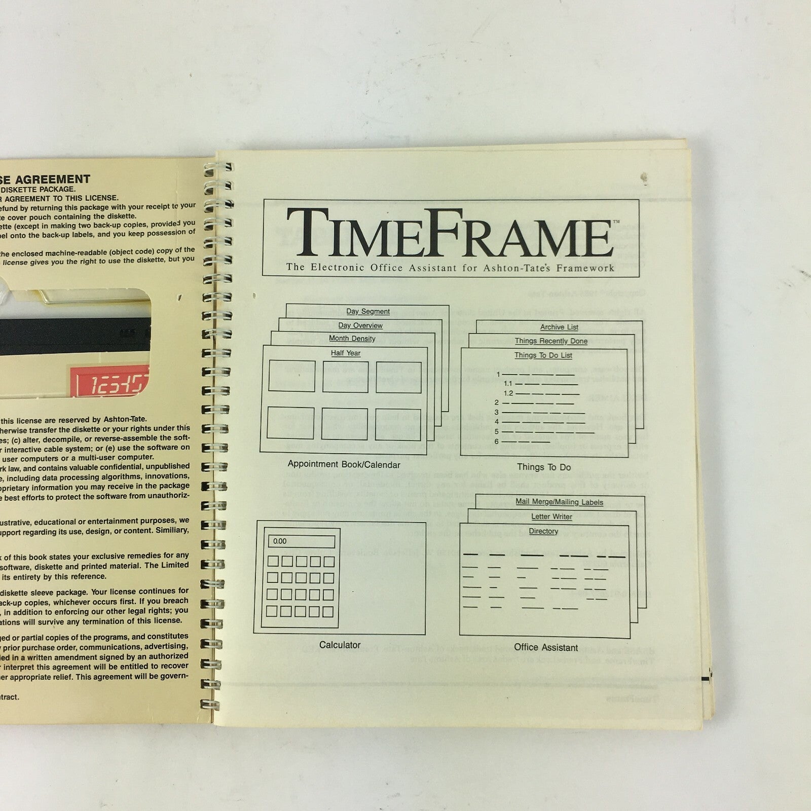 Ashton-Tate Time Frame Electronic Office Assistant for Ashton-Tate's Framework
