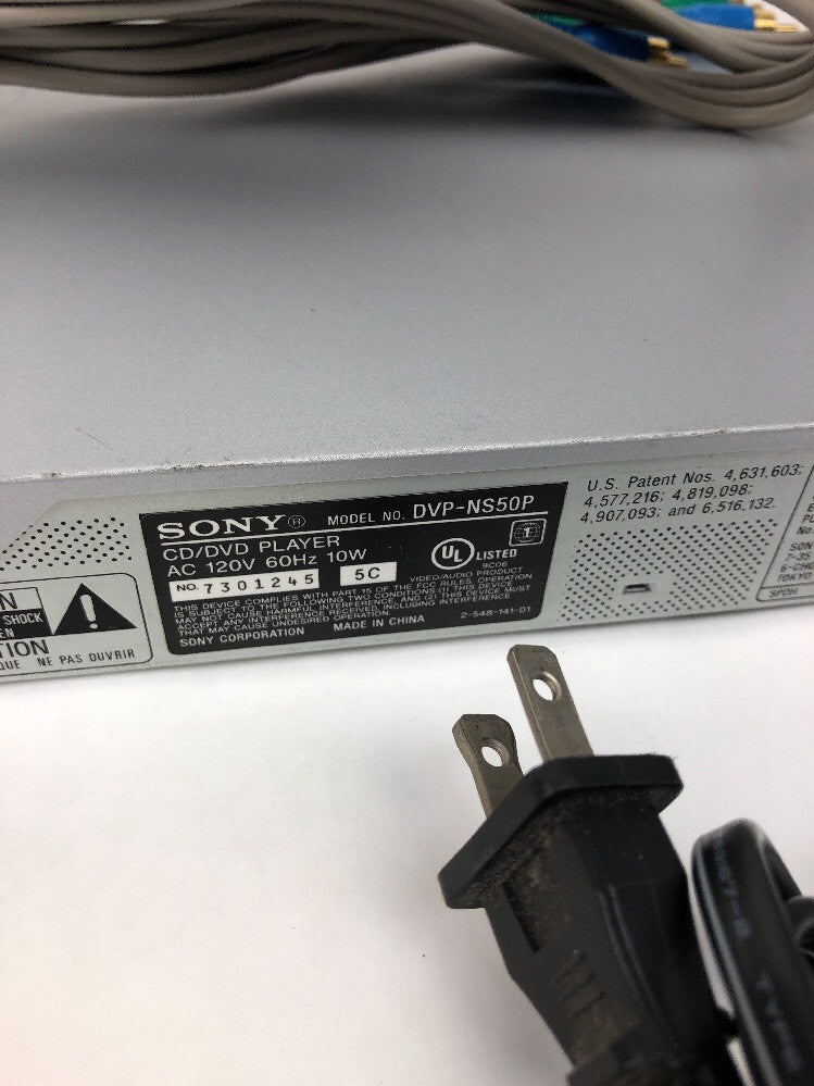 No Remote Sony DVD Player Model DVP-NS50P CD/DVD  *Tested Fast Shipping