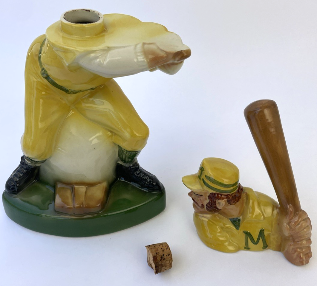 Ezra Brooks 1973 Heritage China Baseball Player Decanter Kentucky Bourbon  #185