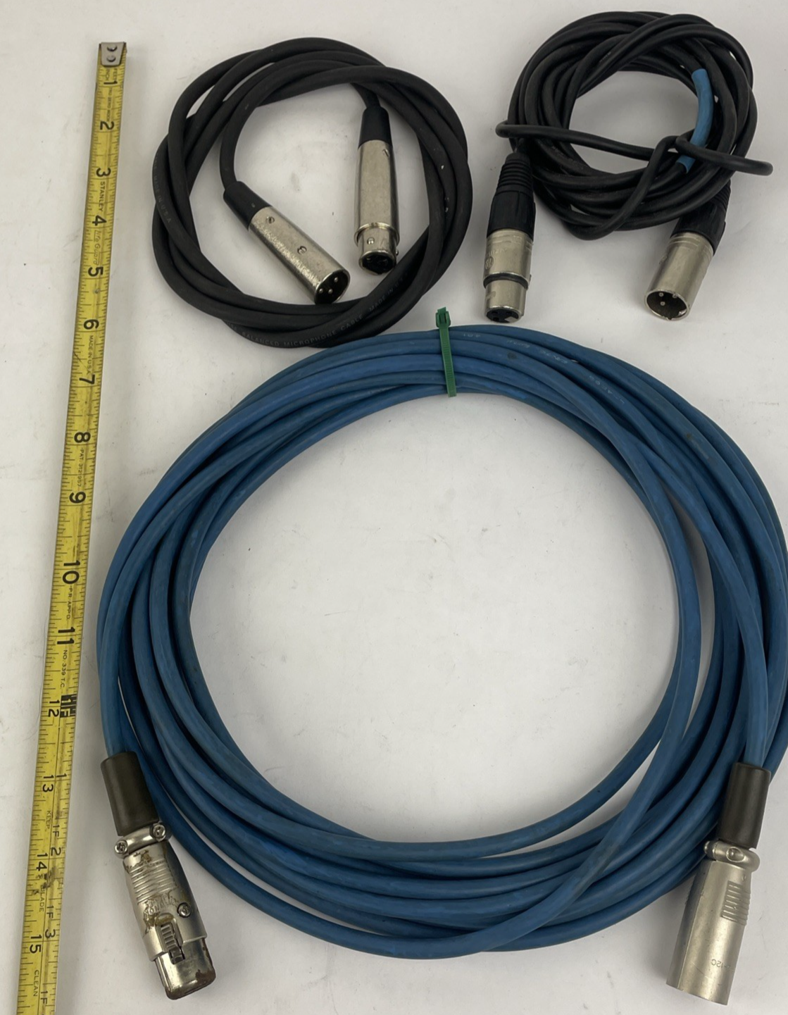 XLR 3 Pin Female - XLR 3 Pin Male Mic Audio Cord lot of 3 Neutrik Horizon Cannon