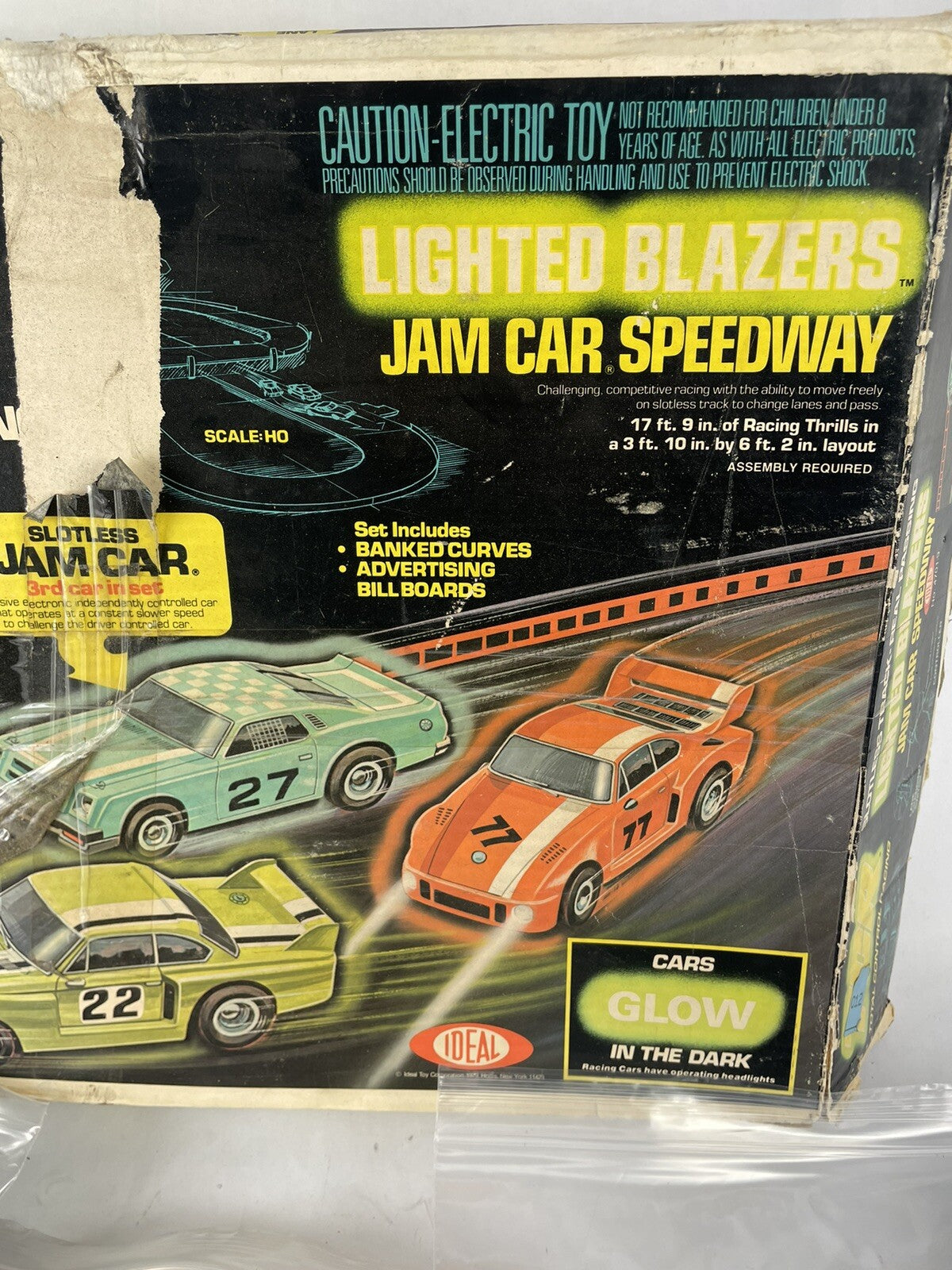 TCR Super Jam Can-Am Race Set - Ideal Toys 1979 Slotless Track Complete In Box