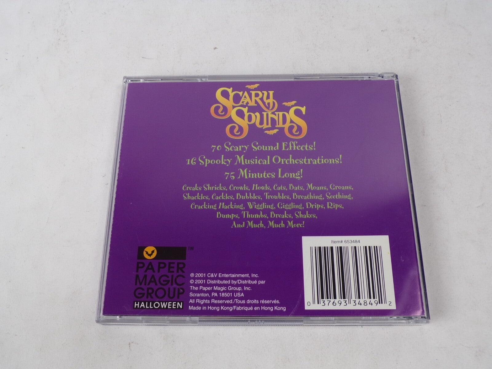Scary Sounds Creaks Shricks Crowls Howls Cats Bats Moans Groans Shackles CD#62