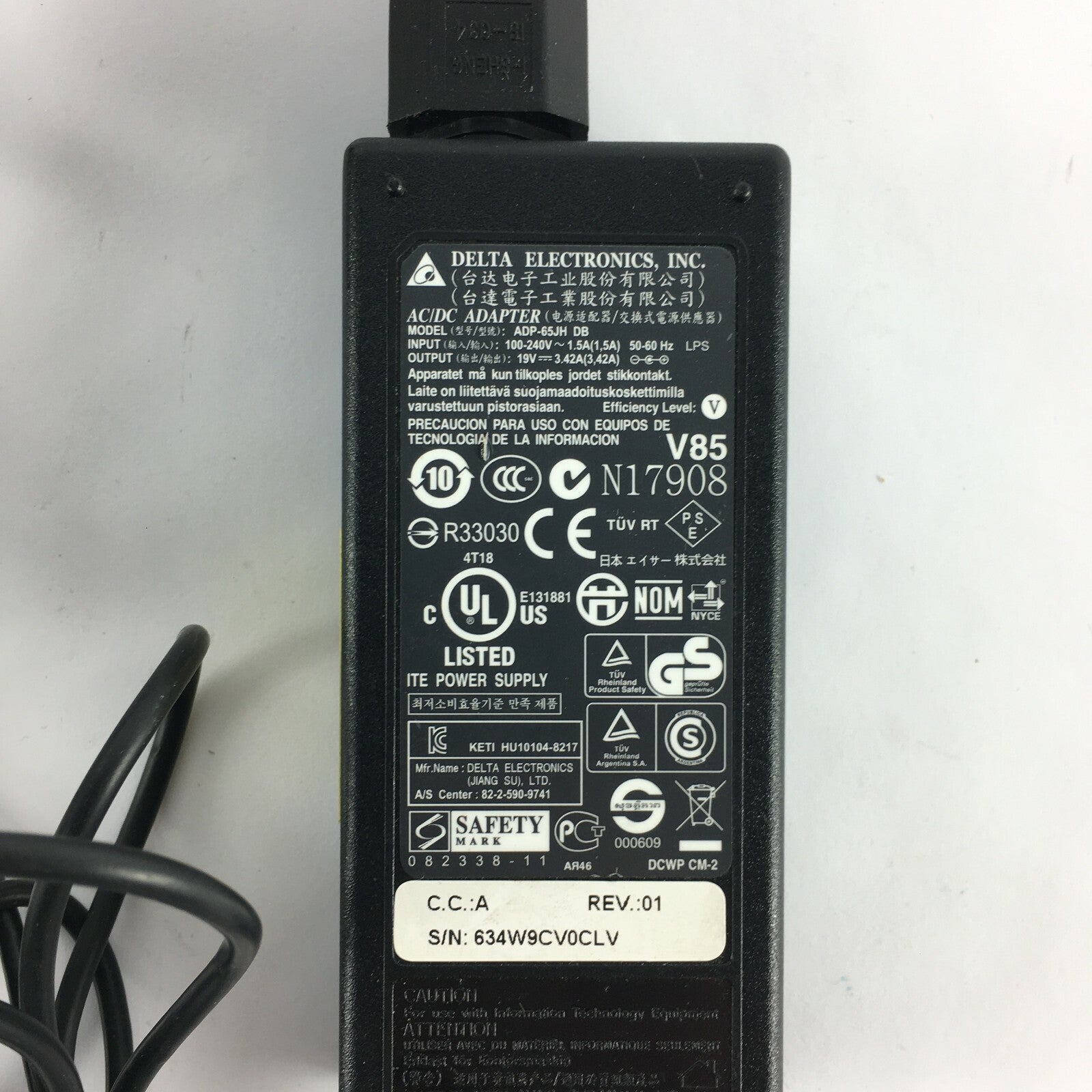 Genuine Delta ADP65JHDB Output 19 V 3.42 A Power Supply Adapter A41