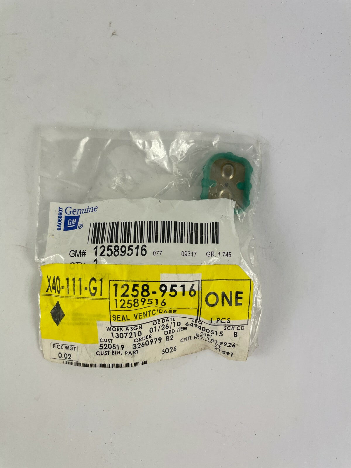 Genuine GM Automotive Part X40-111-G 1258-9516 Lot of 1 A2