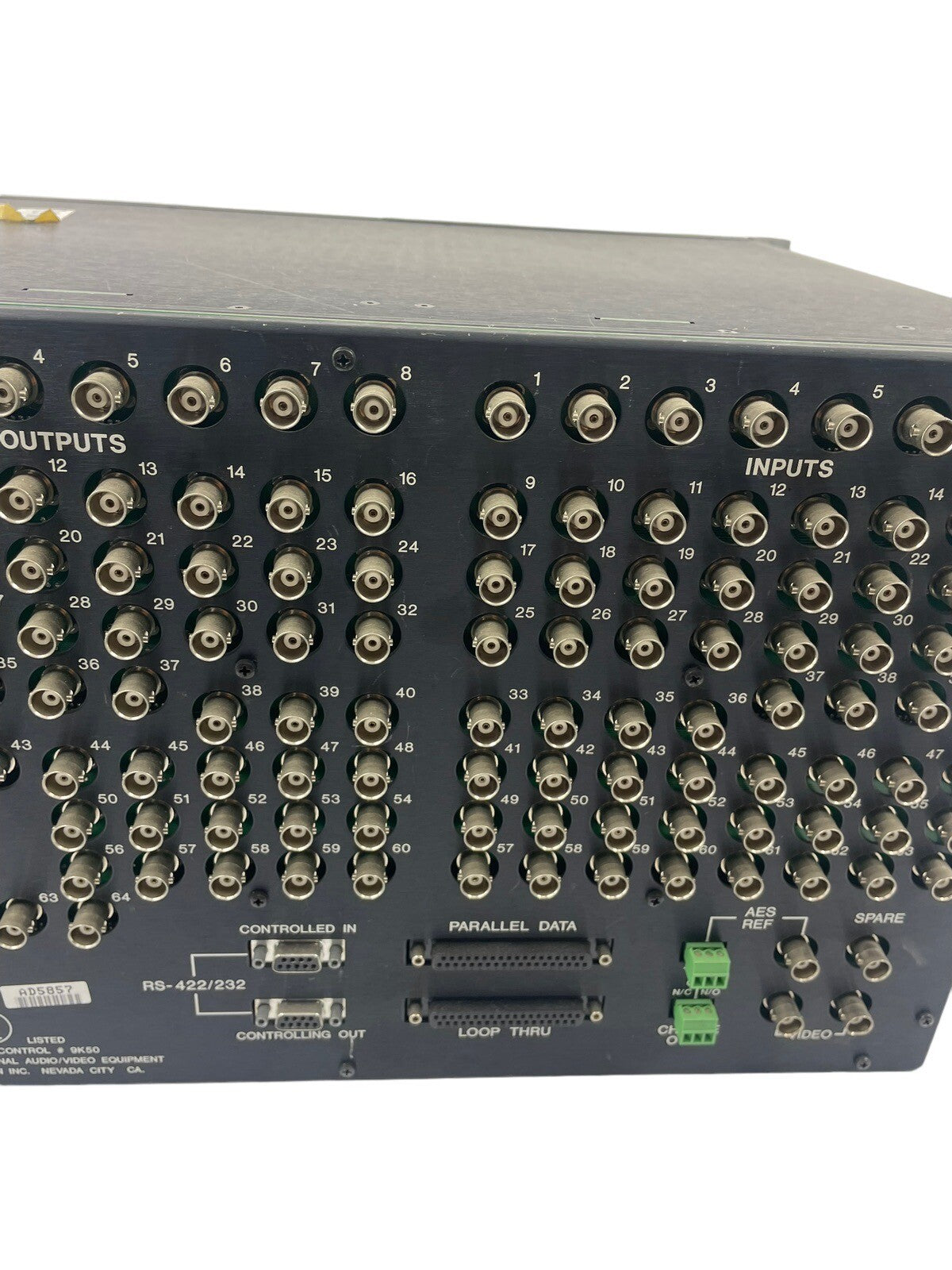NVISION NV3064 SYSTEM VIDEO ROUTING SWITCHER FOR BROADCASTING EDITING