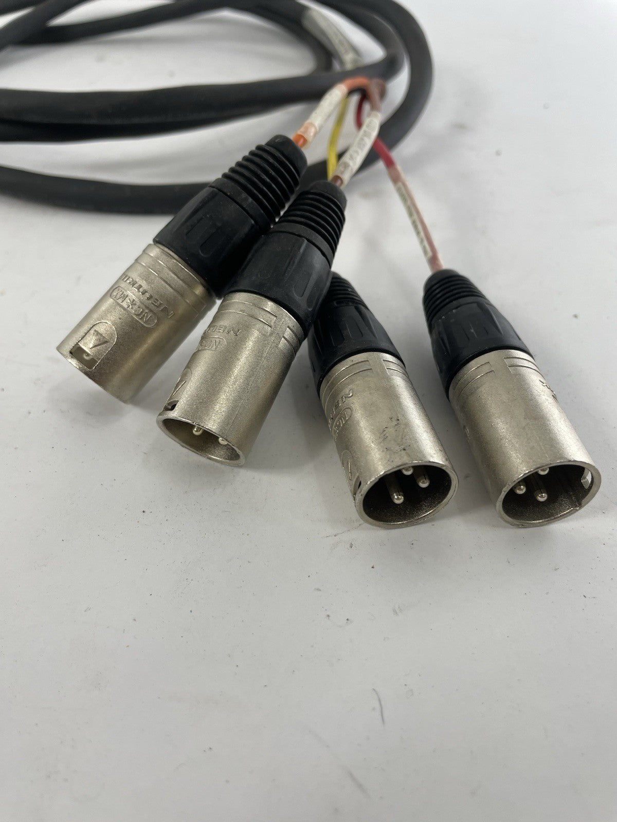 Belden 4 Channel Male 1/4" Phone to 3-Pin Neutrik XLR MALE Snake Cable 9'