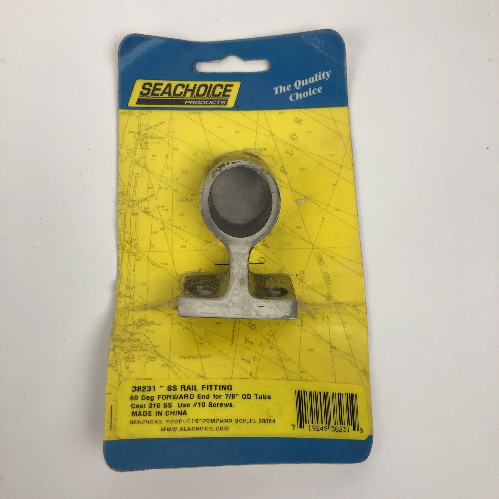 SeaChoice Marine Products 60DEG FWD RAIL FITTNG - 7/8 - SS NOS
