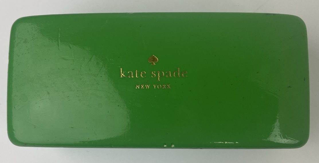 Kate Spade Glasses Sunglasses Case Blue Green Designer New York Hard Shell Felt