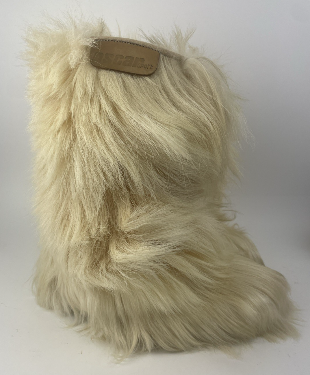 Oscar Sport Apres Ski Boot Sz 36 US 6 Off White Fur Made in Italy - VGC