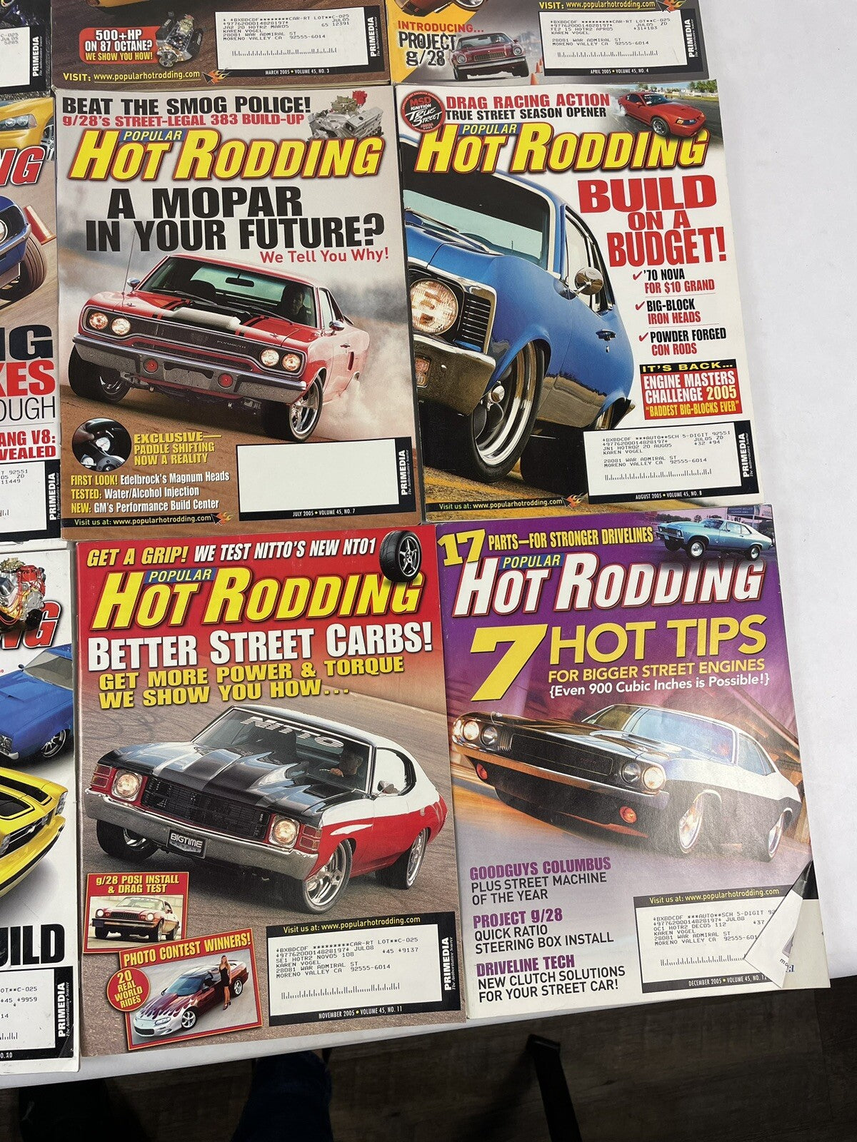 Lot of 12: Hot Rodding MAGAZINES Complete Full Set 12 issues Jan to Dec 2005