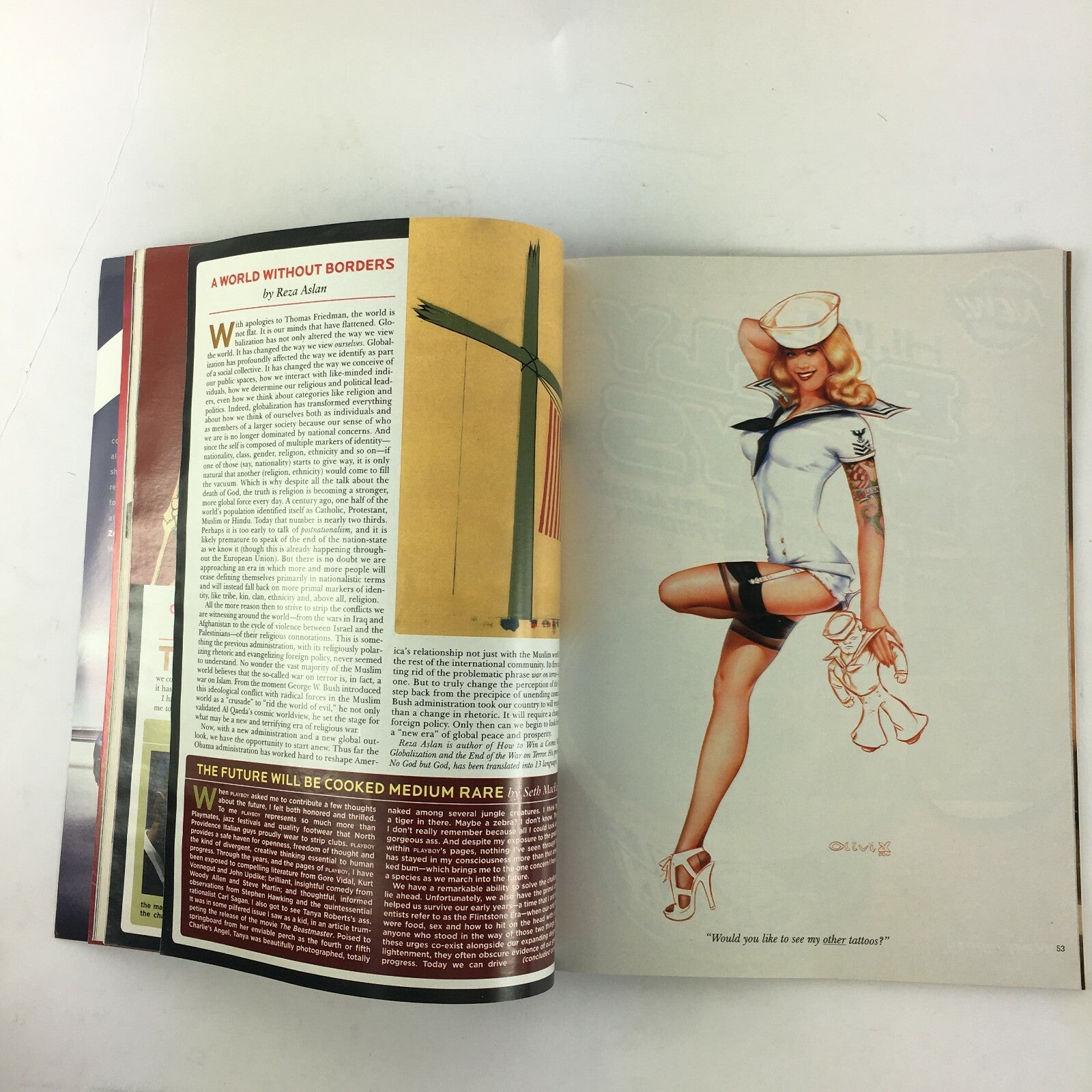 August 2009 PlayBoy Magazine Uncover the Power of Leather New Axe Instinct