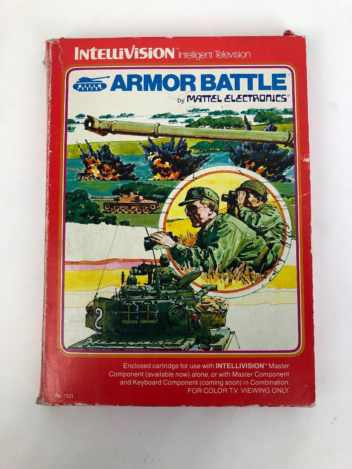 1979 MATTEL INTELLIVISION "ARMOR BATTLE" W/2 CONTROLLER OVERLAYS & INSTRUCTIONS!