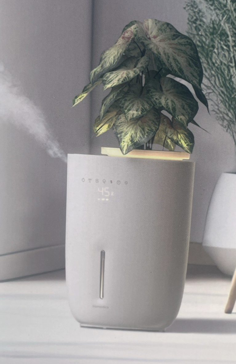 Homedics Natura Ultrasonic Warm & Cool Mist Humidifier 1.3-Gal for Taupe Planter