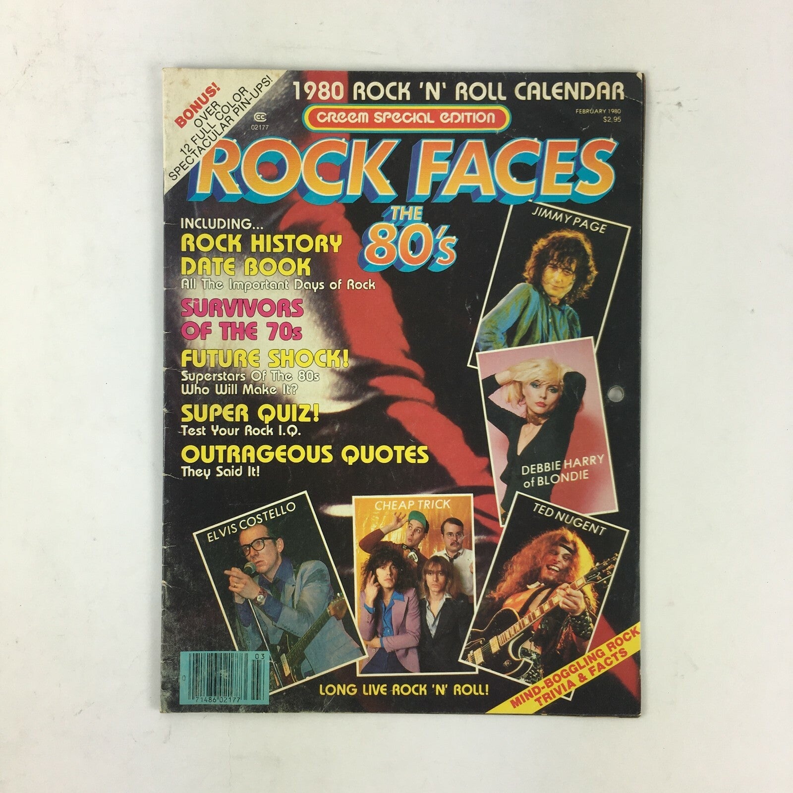 February 1980 Rock Faces the 80's Rock History Date Book Future Shock! JimmyPage