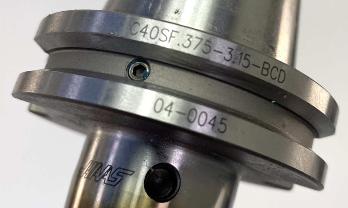 HAAS C40SF .375 x 3.15 BCD Shrink Fit Holder 04-0045 CAT40 10mm w 3 Flute Bit PS